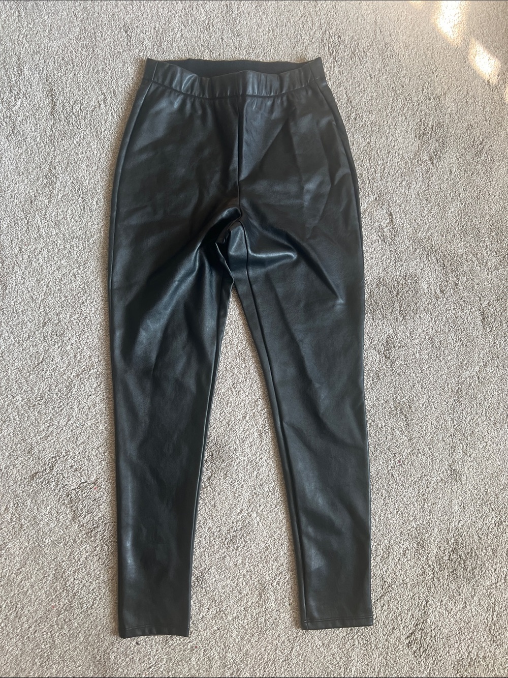 Express Black Faux Leather High Rise Leggings Pants M Stretch
